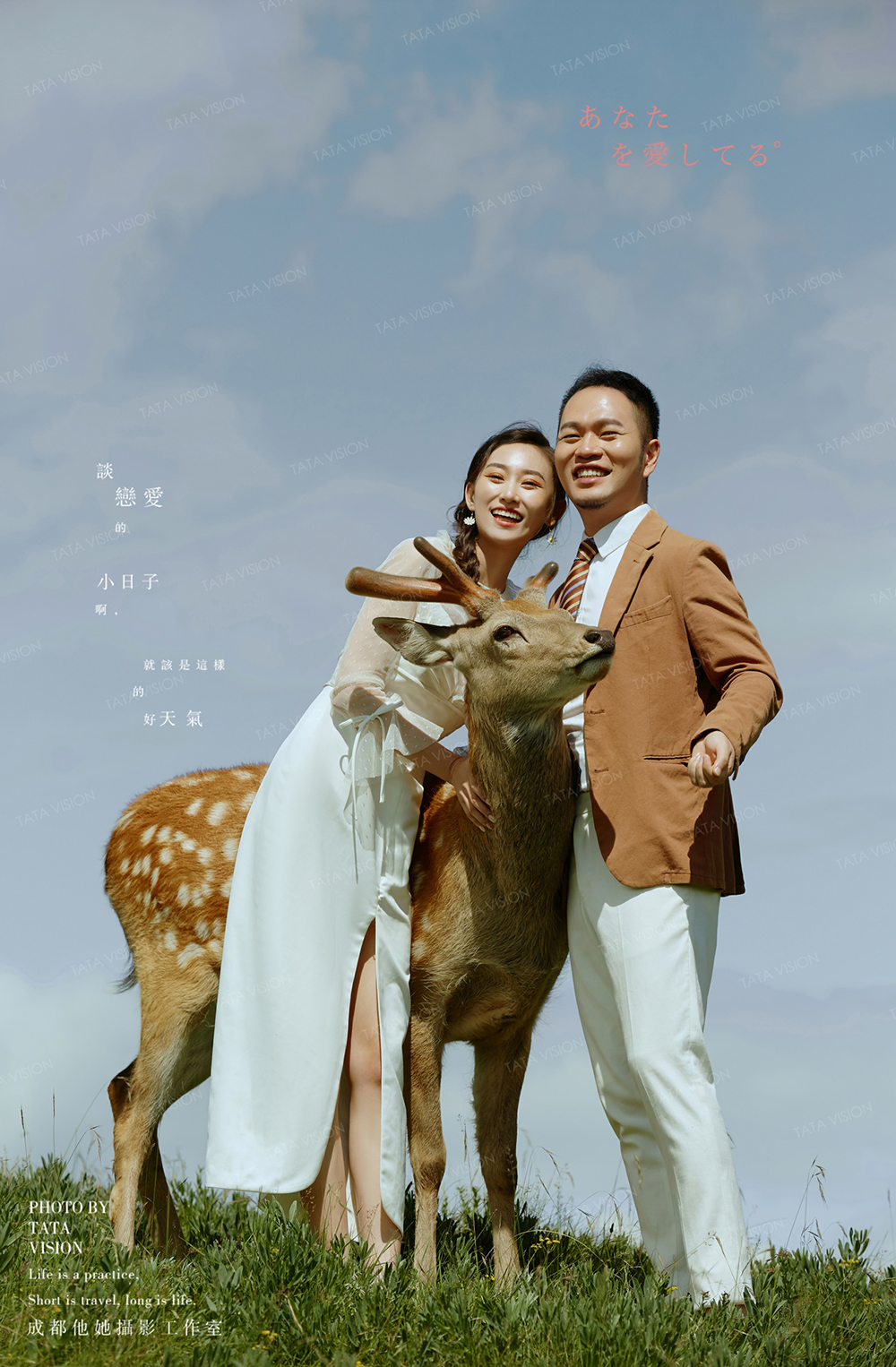 青海旅拍草原婚纱照小清新森系